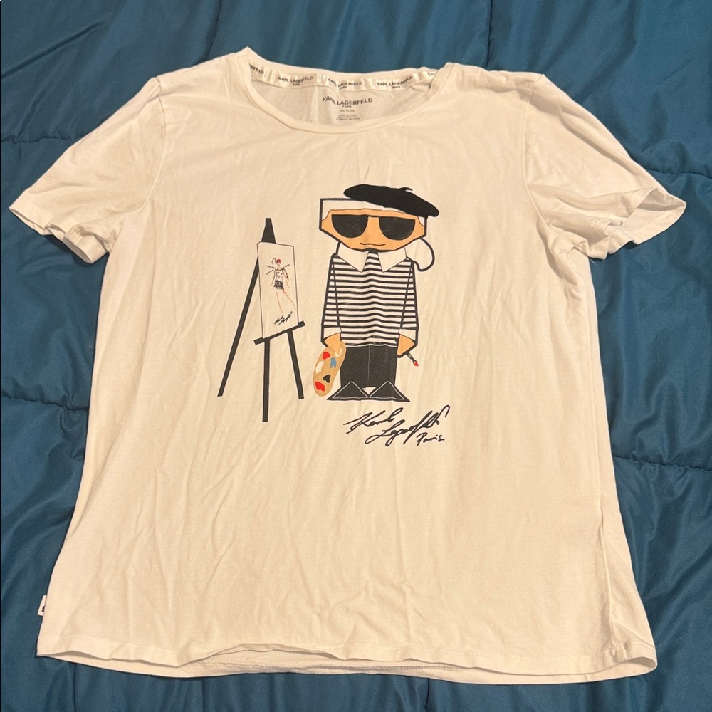 Karl Lagerfeld White Graphic T-Shirt